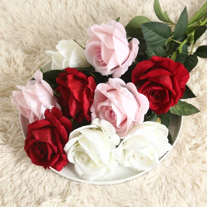 Beautiful silk roses bouquet flowers