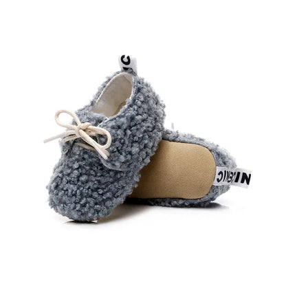 Plus velvet soft sole lace-up cotton shoes