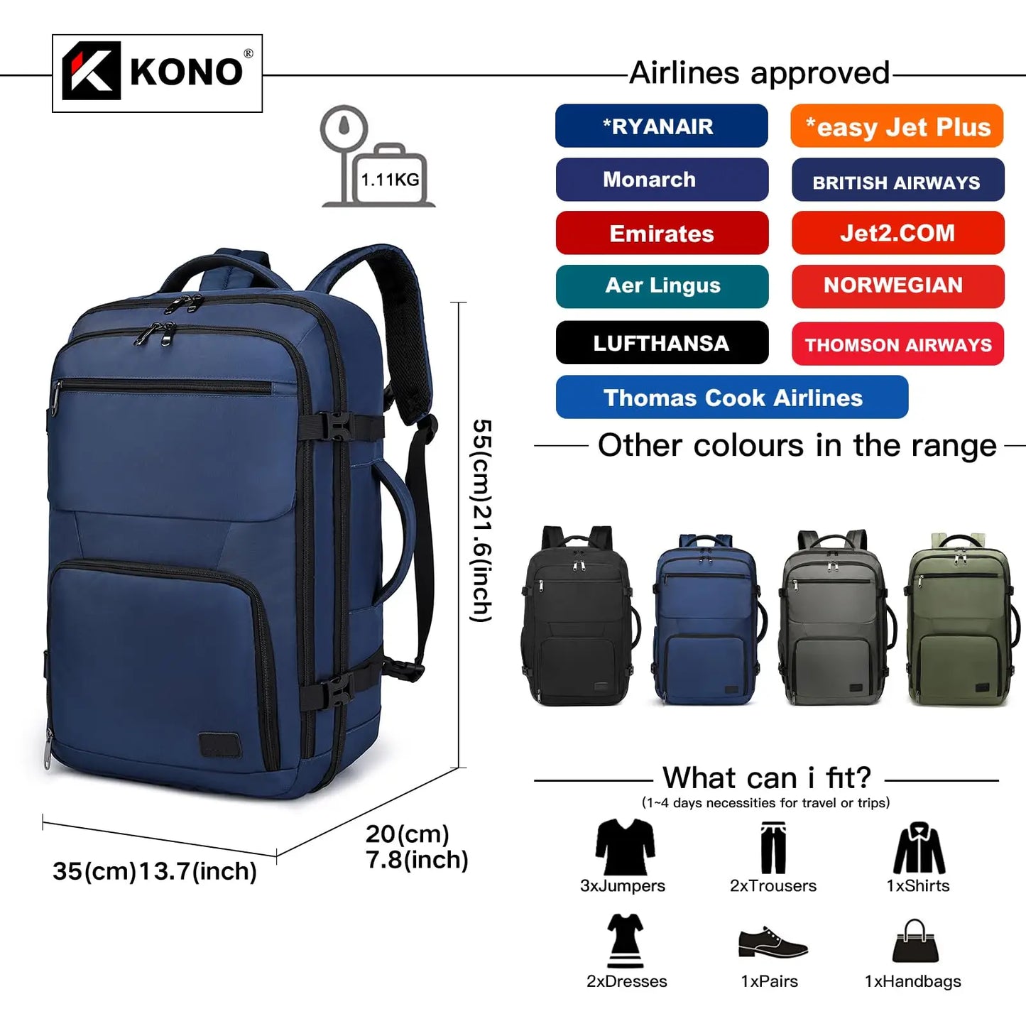 Hand cabin luggage backpack