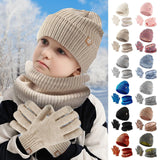Thermal Warm Soft Winter Hat Scarf Gloves Set