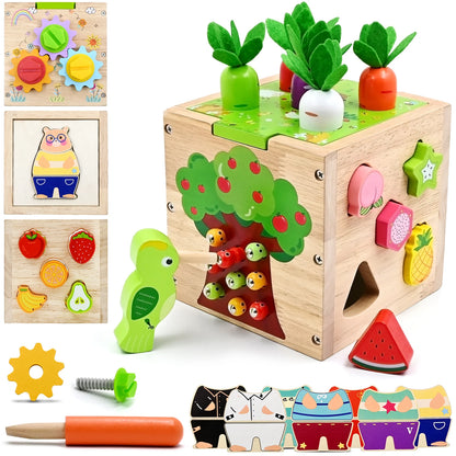 Baby wooden activity cube center toys