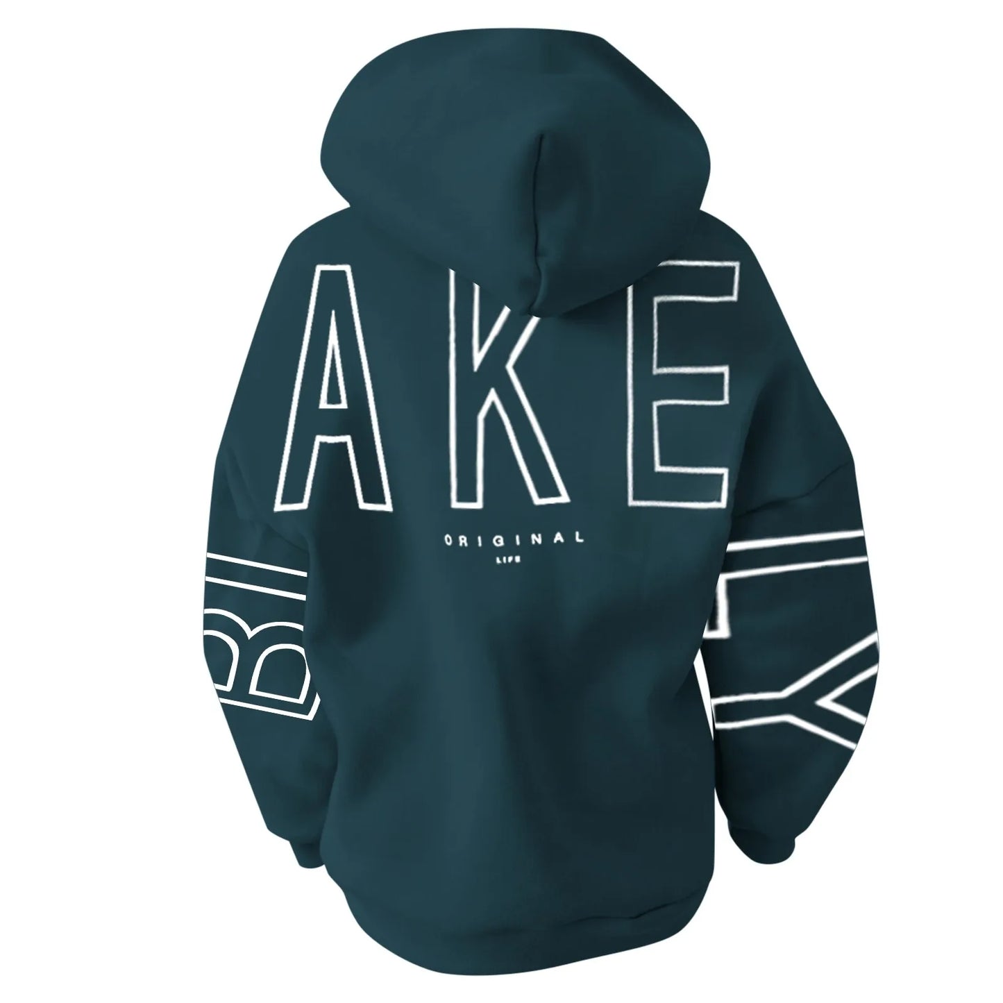 Women's letter printed long sleeved hooded pullover
