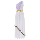 One Shoulder Chiffon Overlay Vintage Dress