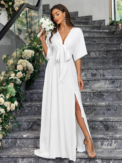 Long brush drag women's elegant bridal gown