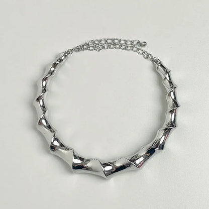 Heavy Exaggerated Metal Twisted Choker Necklace