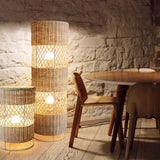 Retro Hand-woven Rattan Floor Lamp