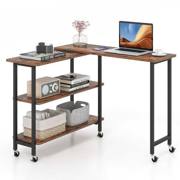 360° Rotating Corner Computer Desk