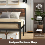 Industrial Metal Platform King Bed Frame
