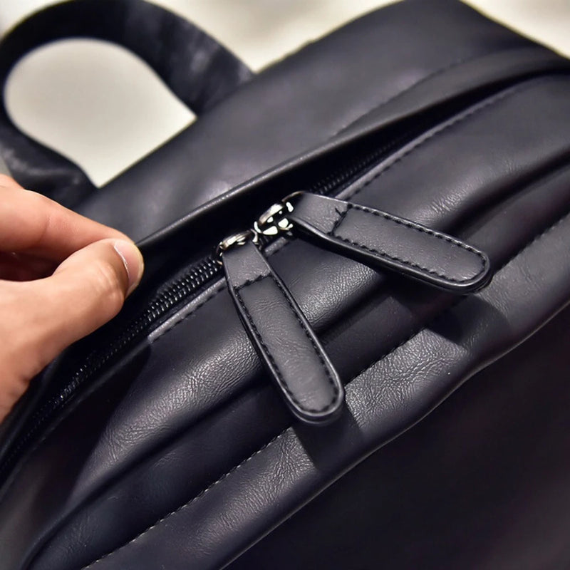 PU Leather Large Capacity Backpack