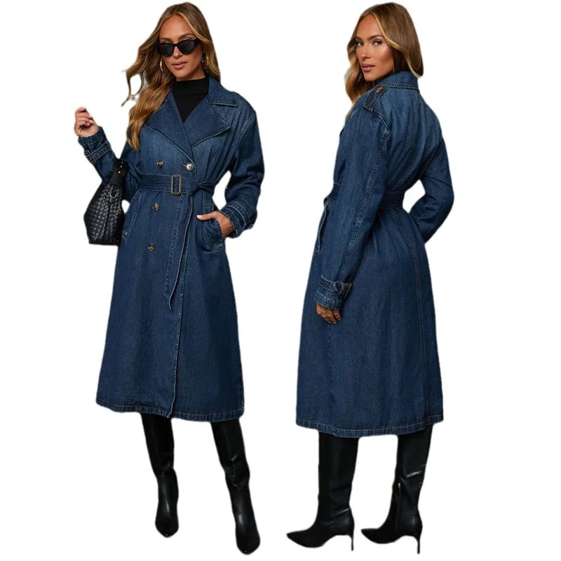 Temperament Denim Trench Coat