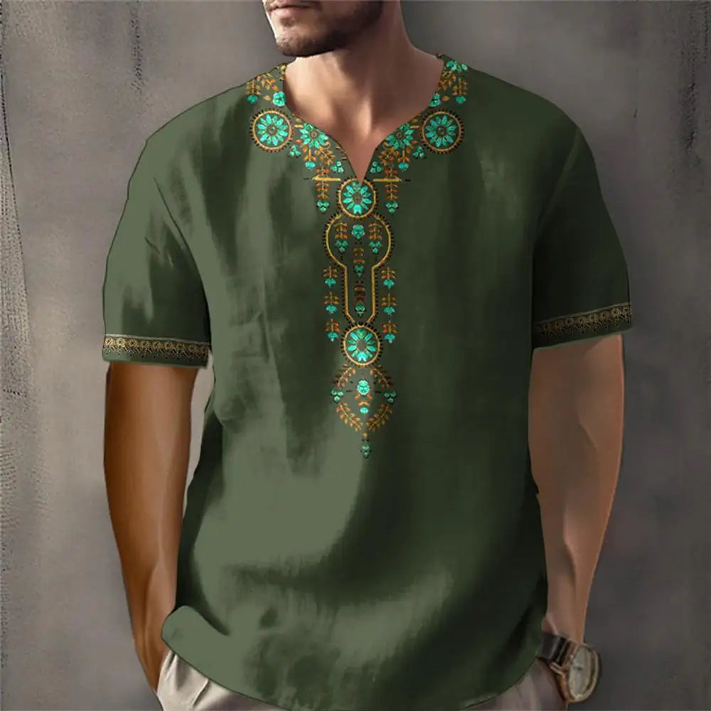 Fashion african dashiki men's culture t-shirt