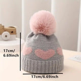 Toddler's Winter Warm Soft Bobble Pom Knitted Hat