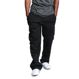 Straight Fit Drawstring Long Multi-pocket Pants