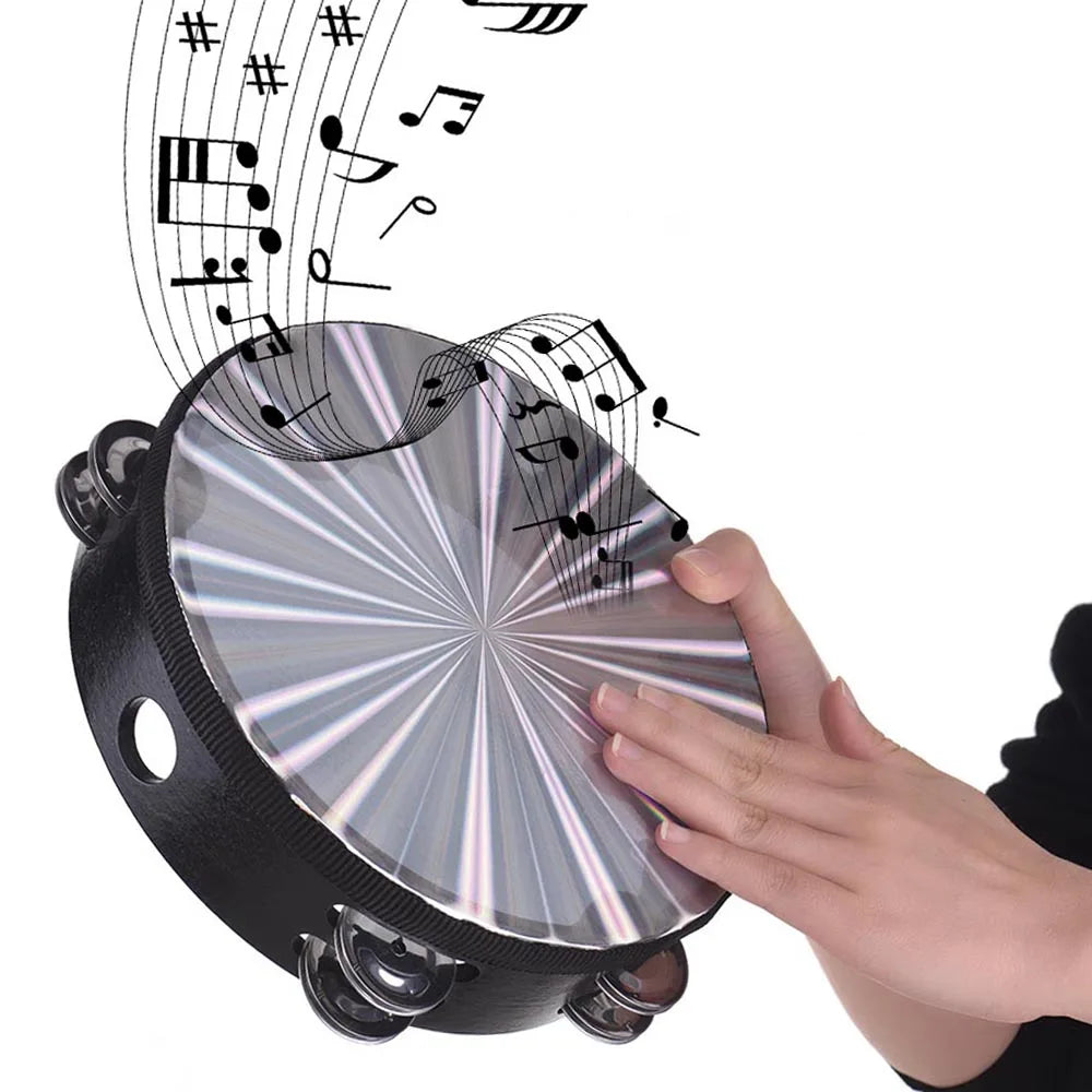 8/10 inch wooden radiant tambourine hand drum