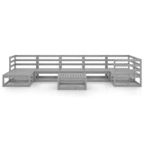 8-Piece Solid Pinewood Garden Lounge Set