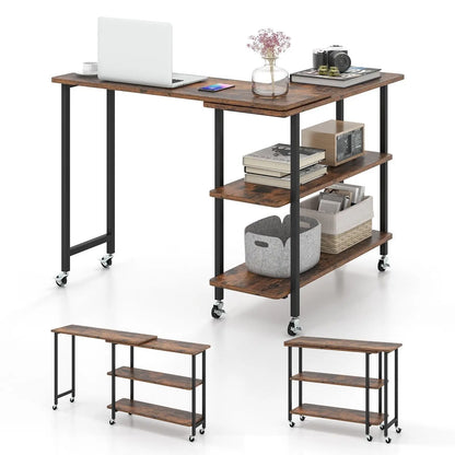 360° rotating corner computer desk