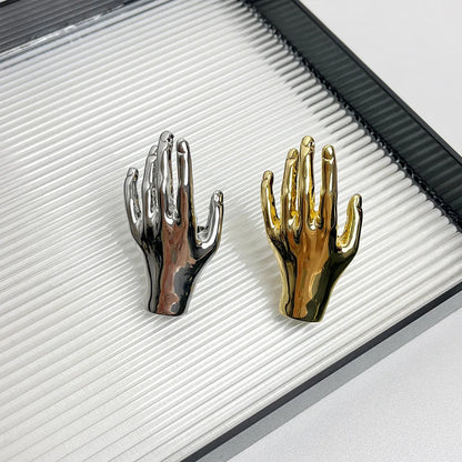 Minimalist Hand - Shaped Statement Ring