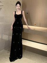 Elegant Velvet Long Dress