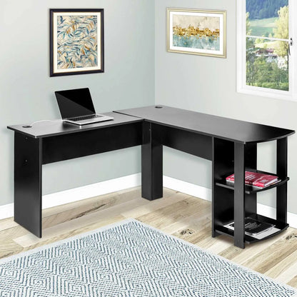 L-shaped large computer desk