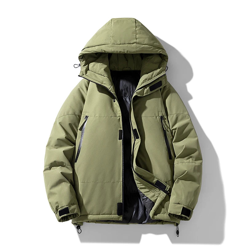 Casual waterproof thick fleece parkas jacket