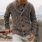 Fashion Lapel Men's Winter Knitted Sweater