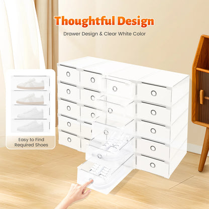 Set of 20 Clear Shoe Boxes