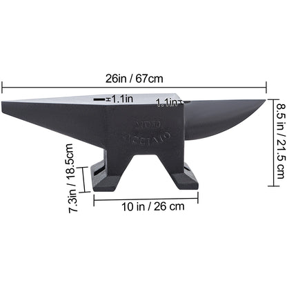 Single round horn anvil steel block