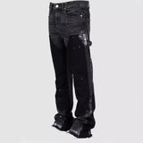 Men's Painting Patch Baggy Stacked Jeans