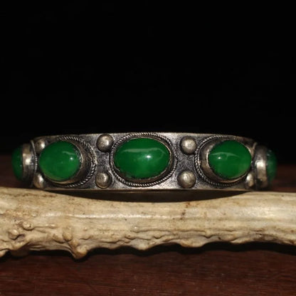Antique Distressed White Bronze Bracelet