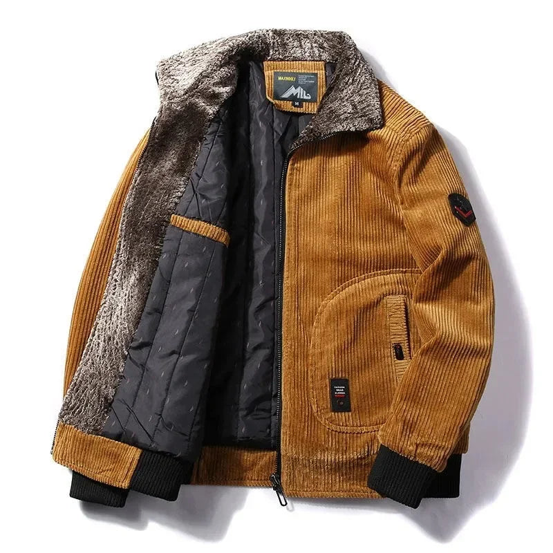 Men's warm winter corduroy jacket