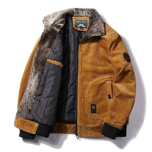 Men's warm winter corduroy jacket