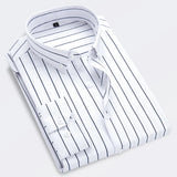 Men's Striped Casual Long Sleeve Slim Fit Shirt