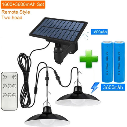 Solar pendant light with remote control