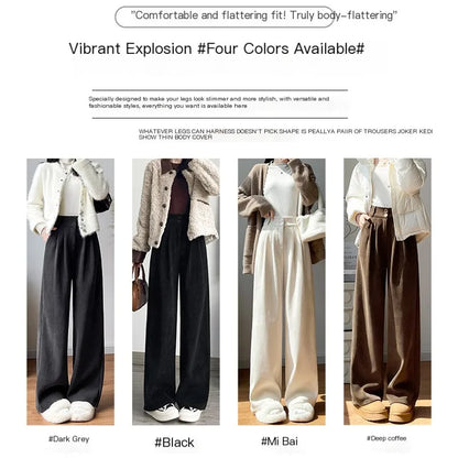 Women's fashion elastic high waist casual trousers
