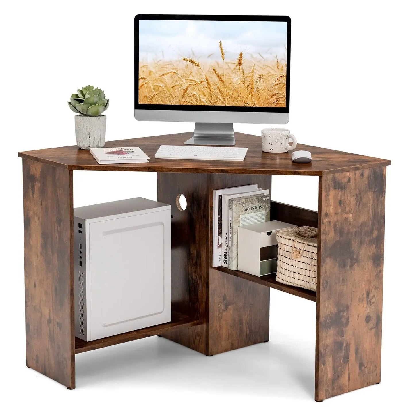 90° corner computer table