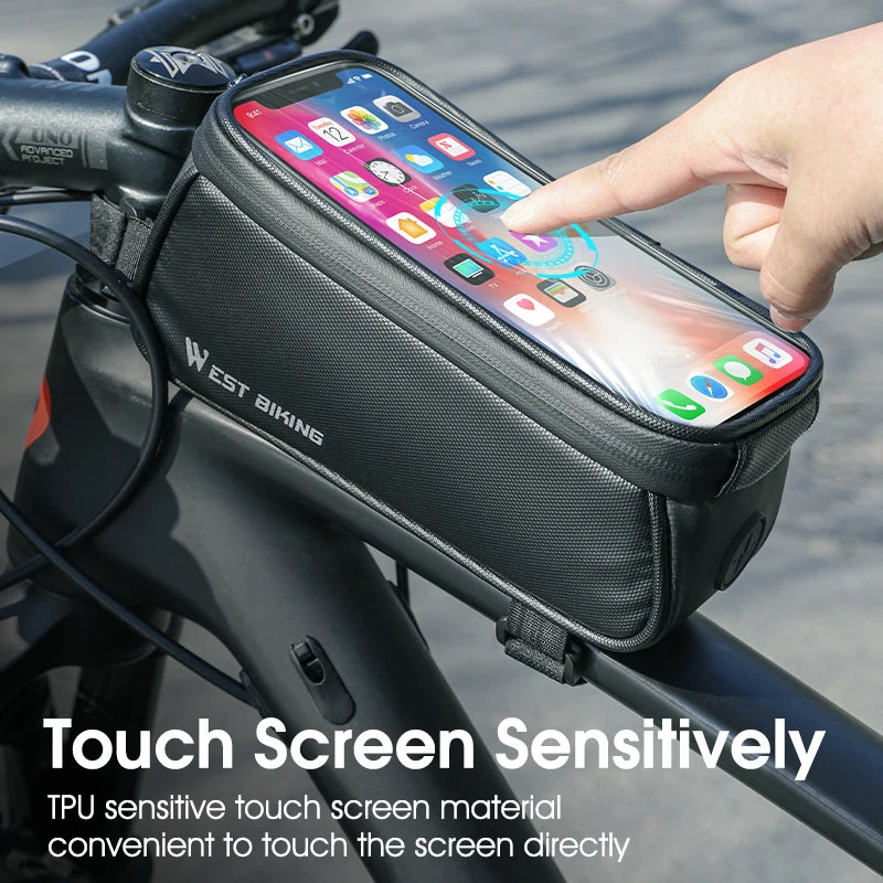 Waterproof bicycle front frame bag