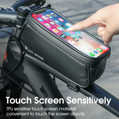 Waterproof bicycle front frame bag