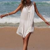 Hollow Out Crochet Splicing Beach Dress