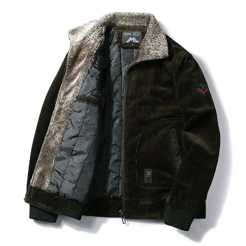 Men's warm winter corduroy jacket