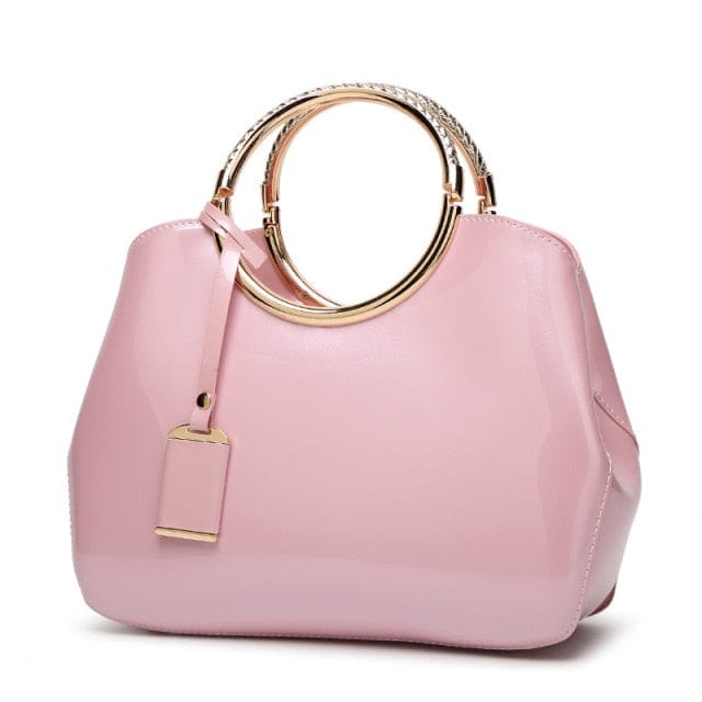 Famous Brand Patent Leather Ladies Handbag