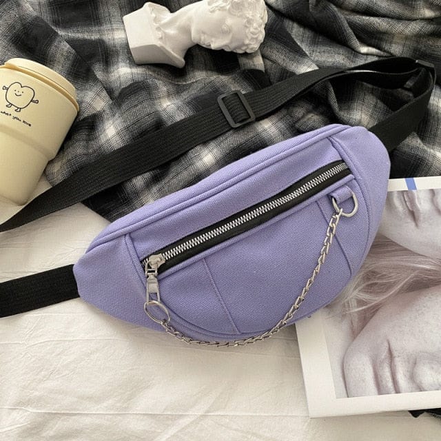 Ladies New Designer Canvas Waist Bag