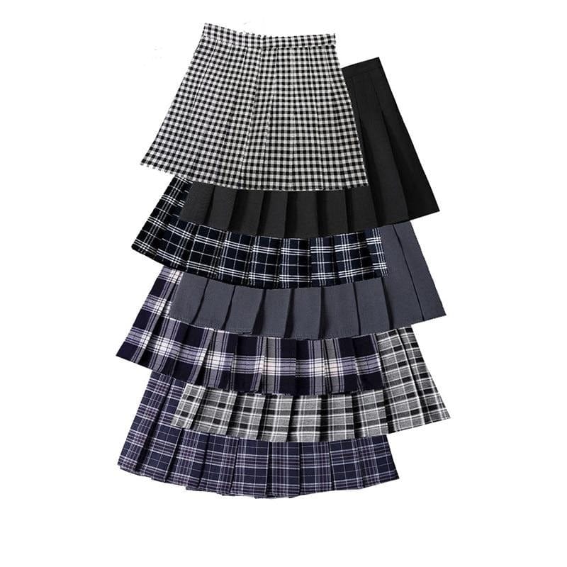 Girls Preppy Style Mini Skirt