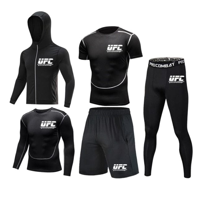 Men's 5Pieces/set Compression Track Suit