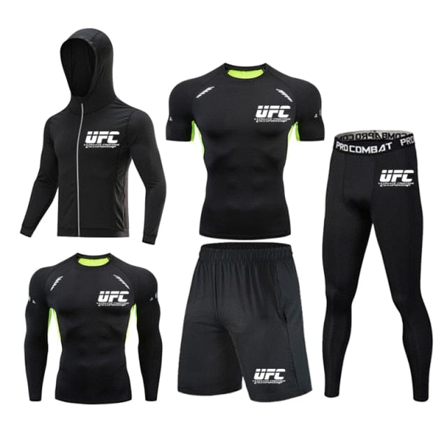 Men's 5Pieces/set Compression Track Suit