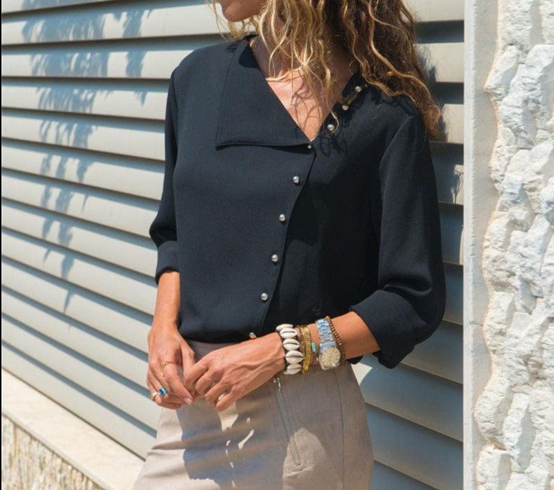 Ladies Skew Collar Casual Tops