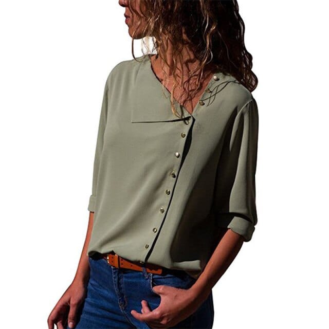 Ladies Skew Collar Casual Tops