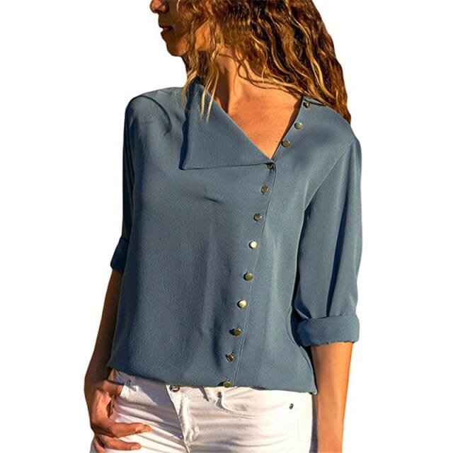 Ladies Skew Collar Casual Tops