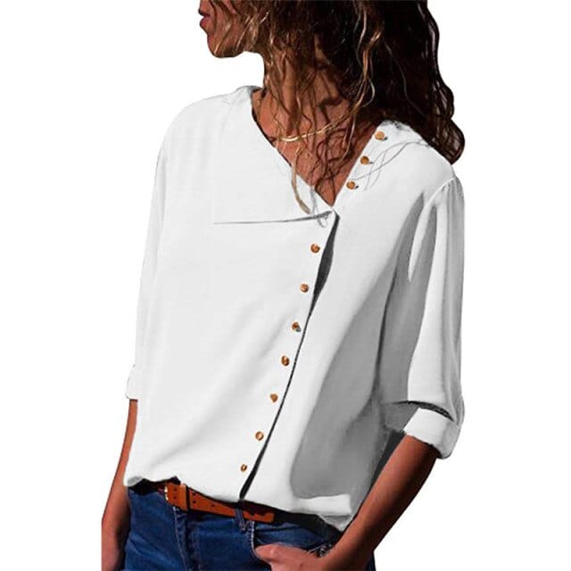 Ladies Skew Collar Casual Tops