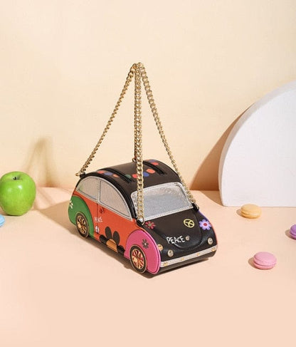 Retro Car Shape Handbag