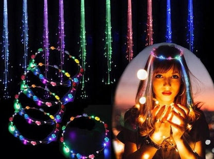 10PCS LED Flashing Flower Wreaths